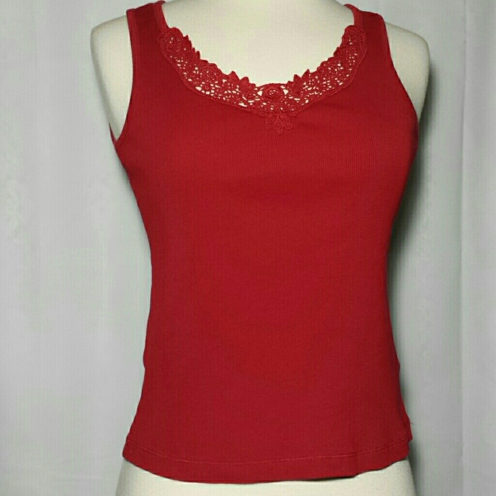 Ralph Lauren Petite Red Camisole Tank Top P/M